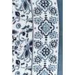 Angolkék bordűrös paisley mintás 100% valódi hernyóselyem sál 100x180 cm
