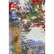 Íriszkék és pipacspiros rétet idéző 100% valódi hernyóselyem sál 100x180 cm