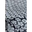 Ébenfekete és harmatfehér mintás 100% valódi hernyóselyem sál 100x180 cm