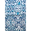 Hermelinfehér alapon türkizkék és párizsikék mintás 100% valódi hernyóselyem sál 100x180 cm