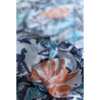 Hermelinfehér alapon mintás 100% valódi hernyóselyem sál 100x180 cm