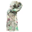 Bahama-beige alapon mintás 100% valódi hernyóselyem sál 100x180 cm