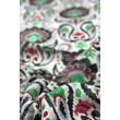 Harmatfehér alapon éjfekete mintás 100% valódi hernyóselyem sál 100x180 cm