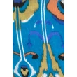 Cölinkék alapon mintás 100% valódi hernyóselyem sál 100x180 cm