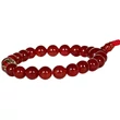 Karneol mala tibeti osztóval 21 szemes 16 cm kerületű karmala