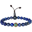 Lápisz lazuli mala tibeti osztóval 17 cm kerületű karmala