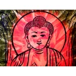Buddha óriás batik kép narancs és zöld színben 205x225cm