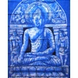 Buddha batik kép-140x90cm-es falikép kék