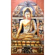 Buddha batik kép-140x90cm-es falikép sárga