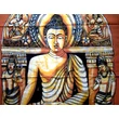 Buddha batik kép-140x90cm-es falikép sárga