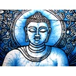 Buddha batik kép-110x80cm-es falikép kék