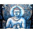 Buddha batik kép-110x80cm-es falikép kék