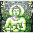 Buddha batik kép-110x80cm-es falikép zöld