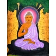 Eredeti indiai kézzel festett Buddha batik kép-115x75cm-es falikép
