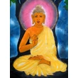 Eredeti indiai kézzel festett Buddha batik kép-115x75cm-es falikép