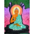 Eredeti indiai kézzel festett Buddha batik kép-115x75cm-es falikép