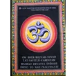 Eredeti indiai kézzel festett Om szótag + gayatri mantra batik kép
