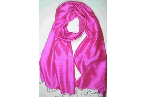 100% valódi hernyóselyem sál pink színű nyers selyem Rawsilk