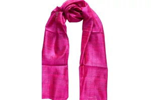 100% valódi hernyóselyem pink színű nyers selyem sál 50x180cm