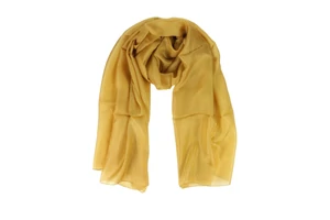 Currysárga színű 100% valódi hernyóselyem sál 70x180 cm