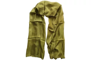 Olívazöld színű 100% valódi hernyóselyem sál 50x180cm