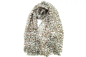 Leopárd mintás 100% valódi hernyóselyem sál 100x170 cm