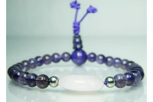 Ametiszt mala rózsakvarc osztóval prémium kövekből 18 cm kerületű nagy méret