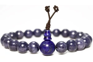 Zafír mala lápisz lazuli guruval 19 cm kerületű unisex karmala