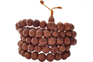 Bodhifa mala natúr szemekből barna színben 128 cm kerületű