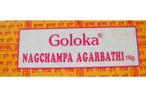 Goloka NagChampa Agarbathi eredeti indiai kézzel készített 100% növényi füstölő