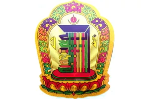 Eredeti tibeti buddhista Kalacsakra szimbólumos matrica 9x7cm méretben