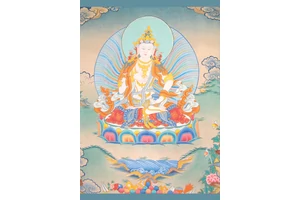 Eredeti tibeti Dordzse Szempa (Vadzsraszattva) laminált kép