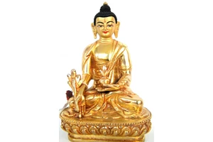 Gyógyító Buddha szobor, tradícionális tibeti buddhista ábrázolás