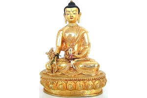 Gyógyító Buddha szobor, tradícionális tibeti buddhista ábrázolás