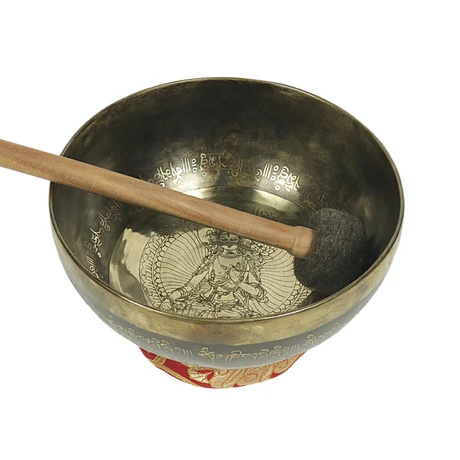 947 grammos tibeti mantrás hangtál 7 fémből készült, belsejében Fehér Tara gravírozással - videoval