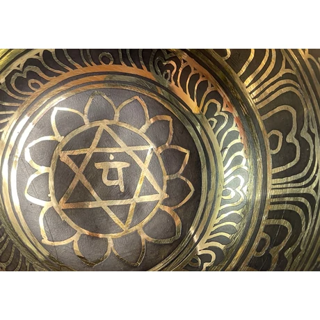 341 grammos tibeti mantrás hangtál 7 fémből készült, kék brokáttal - videoval