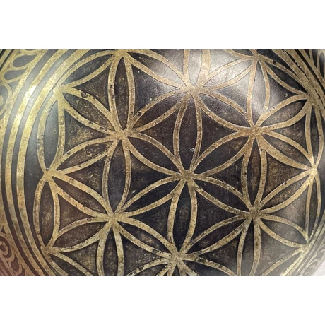 341 grammos tibeti mantrás hangtál 7 fémből készült, kék brokáttal - videoval