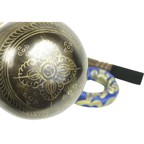 360 grammos tibeti mantrás hangtál 7 fémből készült, kek brokáttal - videoval