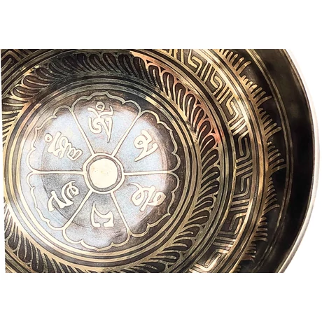 581 grammos tibeti mantrás hangtál 7 fémből piros brokát alátéttel - videoval