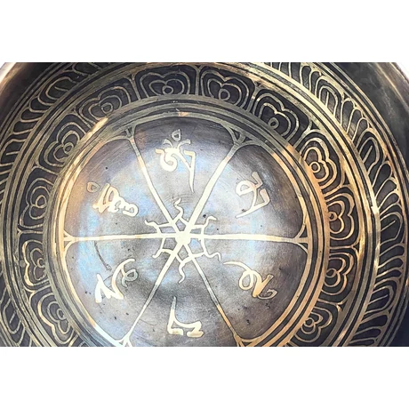 419 grammos tibeti mantrás hangtál 7 fémből türkiz brokát alátéttel - videoval