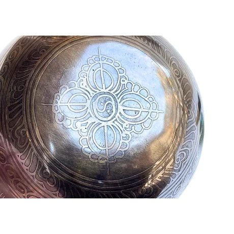 419 grammos tibeti mantrás hangtál 7 fémből türkiz brokát alátéttel - videoval