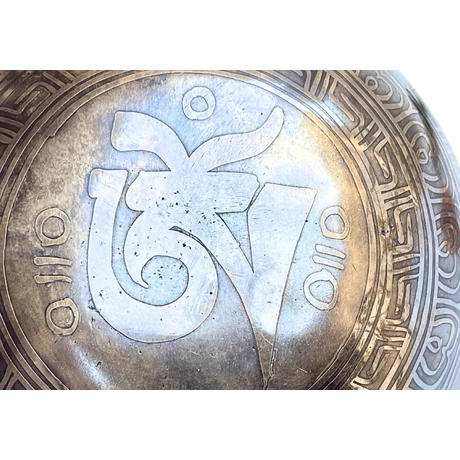 616 grammos tibeti mantrás hangtál 7 fémből napsárga brokát alátéttel - videoval