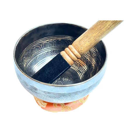 616 grammos tibeti mantrás hangtál 7 fémből napsárga brokát alátéttel - videoval