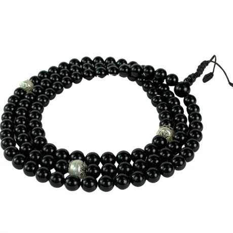 Onyx mala tenyésztett gyöngy osztóval 88 cm kerületű
