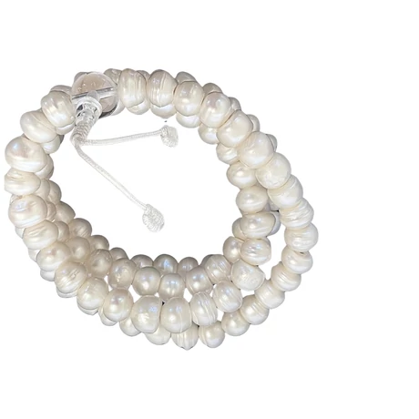 Tenyésztett gyöngy mala hegyikristály guruval 108 szemes 80 cm kerületű