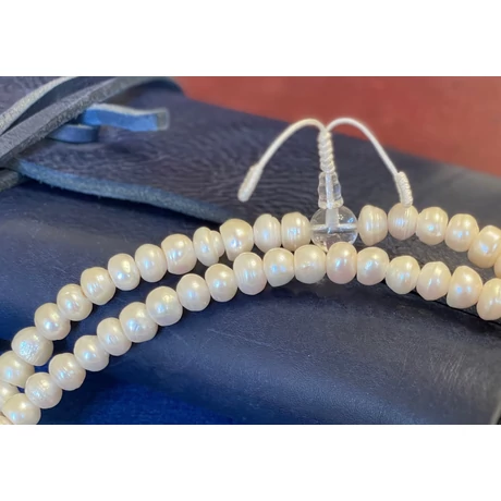 Tenyésztett gyöngy mala hegyikristály guruval 108 szemes 80 cm kerületű