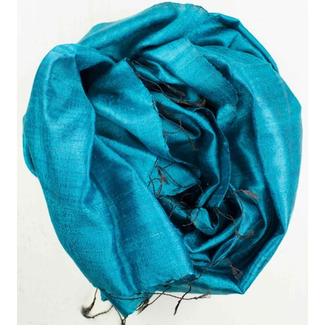 100% valódi hernyóselyem sál türkizkék színű nyers selyem Rawsilk