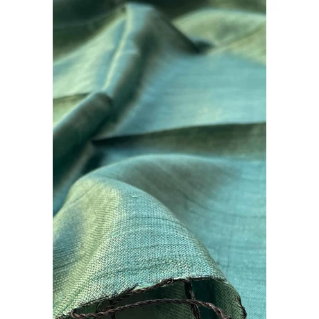 100% valódi hernyóselyem borostyánzöld színű nyers selyem sál 70x180cm