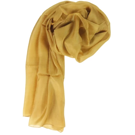 Currysárga színű 100% valódi hernyóselyem sál 70x180 cm