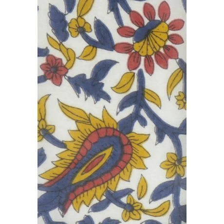 Liliomfehér alapon virágmintás 100% valódi hernyóselyem sál 50x180cm
